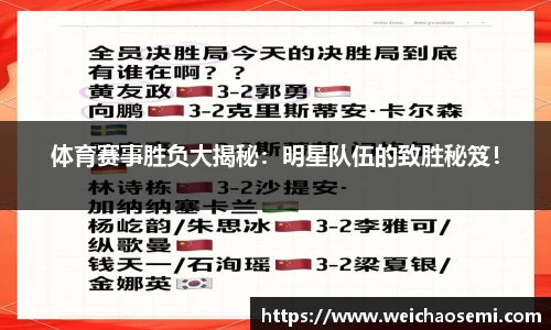 体育赛事胜负大揭秘：明星队伍的致胜秘笈！